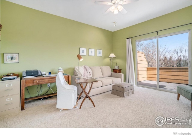 156 Brass Ct Unit 156, Loveland, CO 80537 - living room with carpet and ceiling fan