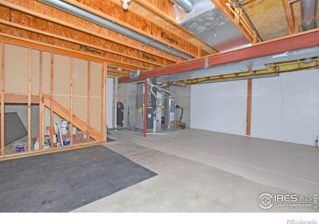 2203 Copper Creek Dr Unit D, Fort Collins, CO 80528 - unfinished basement with heating unit and gas water heater