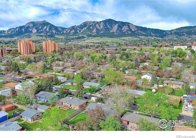 810 34th St, Boulder, CO 80303 - birds eye view of property featuring a mountain view and a residential view