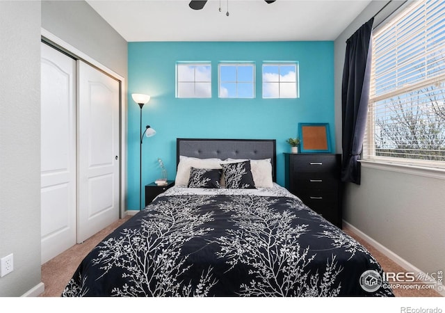 12820 King St, Broomfield, CO 80020 - bedroom with carpet, a closet, ceiling fan, and baseboards