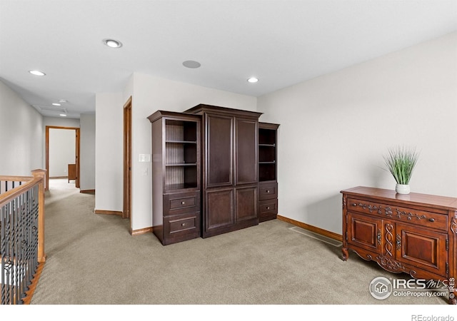 4822 Raven Run, Broomfield, CO 80023 - interior space featuring recessed lighting, baseboards, an upstairs landing, and light carpet
