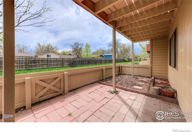 view of patio / terrace with a fenced backyard
