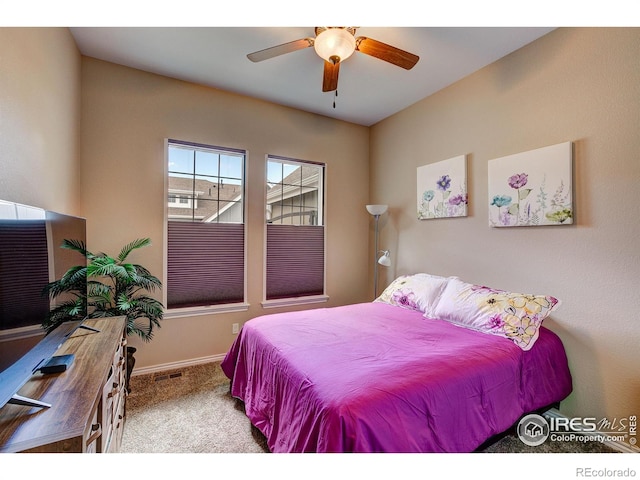 14394 W 88th Dr Unit C, Arvada, CO 80005 - bedroom with baseboards, carpet flooring, ceiling fan, and visible vents