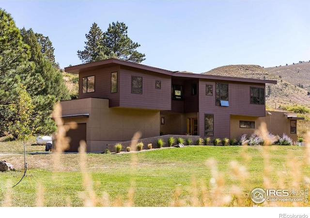 451 Red Gulch Rd, Lyons, CO 80540 - prairie-style house featuring a mountain view and a front lawn