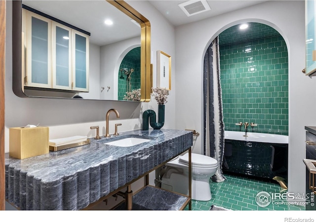 50 Wildwood Ln, Boulder, CO 80304 - bathroom with tile patterned flooring, recessed lighting, and shower / tub combo