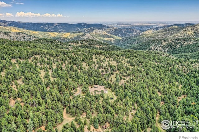 2307 Magnolia Dr, Nederland, CO 80466 - birds eye view of property with a view of trees and a mountain view