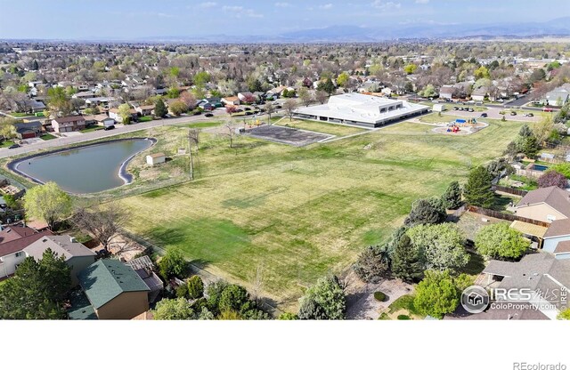 drone / aerial view with a residential view
