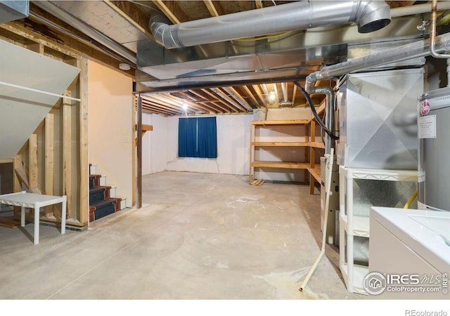 2120 Timber Creek Dr Unit H4, Fort Collins, CO 80528 - unfinished basement with stairs and water heater