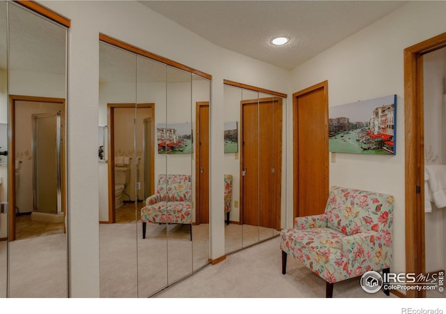 6611 Lakeview Dr, Boulder, CO 80303 - living area with a textured ceiling and carpet
