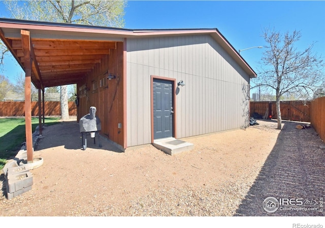 1021 Pinyon Dr, Windsor, CO 80550 - view of outbuilding featuring a fenced backyard