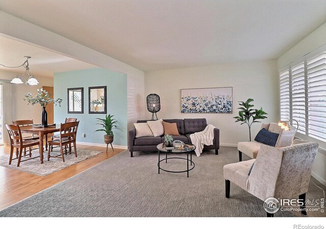 821 36th Ave, Greeley, CO 80634 - living room with plenty of natural light, wood finished floors, and baseboards