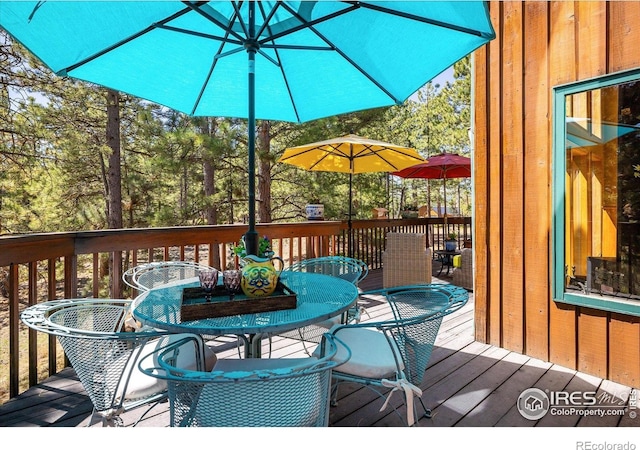 187 Rocky Knob Ln, Nederland, CO 80466 - deck featuring outdoor dining area