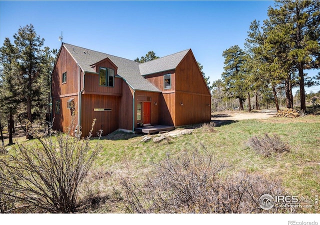 187 Rocky Knob Ln, Nederland, CO 80466 - exterior space featuring roof with shingles and a front lawn