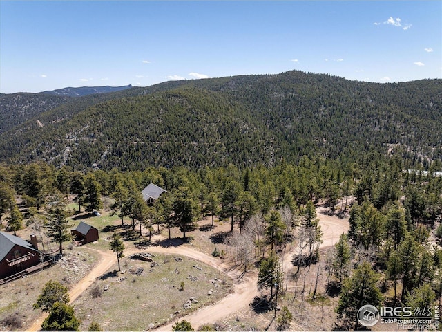 187 Rocky Knob Ln, Nederland, CO 80466 - aerial view featuring a mountain view and a wooded view