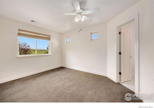 1105 Shelby Dr, Berthoud, CO 80513 - carpeted empty room featuring plenty of natural light, a ceiling fan, and baseboards