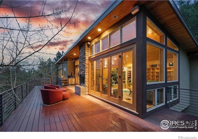 1127 Valley Ln, Boulder, CO 80302 - view of deck at dusk