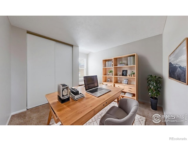 view of carpeted office