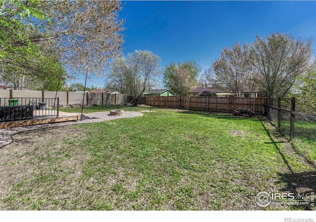 150 Lori Dr, Loveland, CO 80537 - view of yard with a fenced backyard