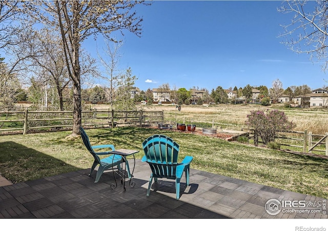 view of patio with a fenced backyard
