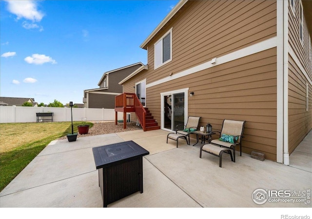 view of patio featuring a fenced backyard