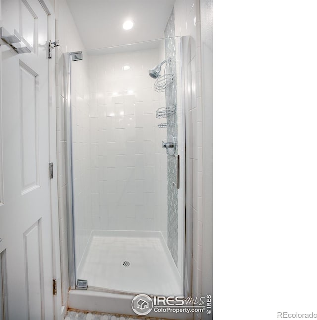 560 Iris Ave, Boulder, CO 80304 - bathroom with a stall shower and recessed lighting