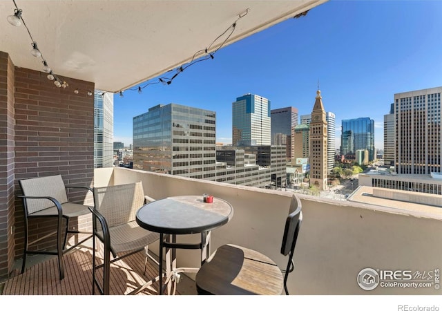 balcony with a city view
