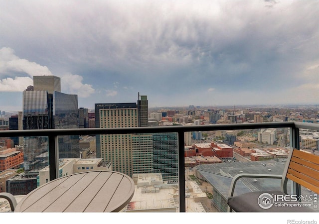 balcony with a view of city