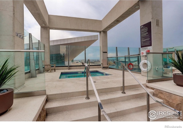 view of swimming pool featuring a swimming pool