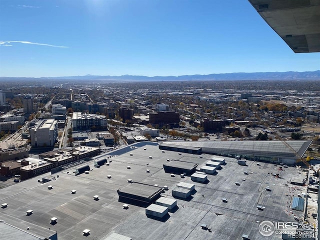 aerial view with a mountain view