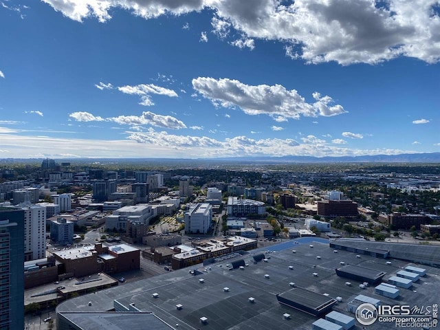 aerial view with a city view