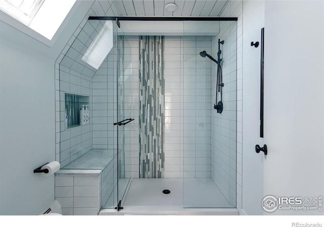 full bathroom with a stall shower