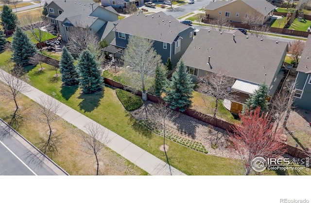 drone / aerial view with a residential view