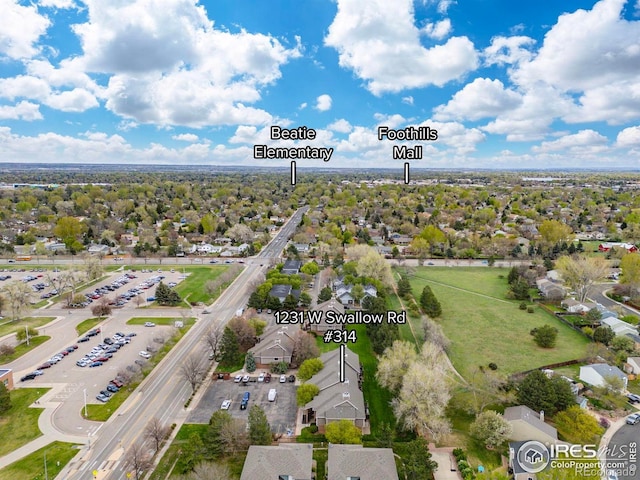 1231 W Swallow Rd Unit 314, Fort Collins, CO 80526 - drone / aerial view featuring a residential view