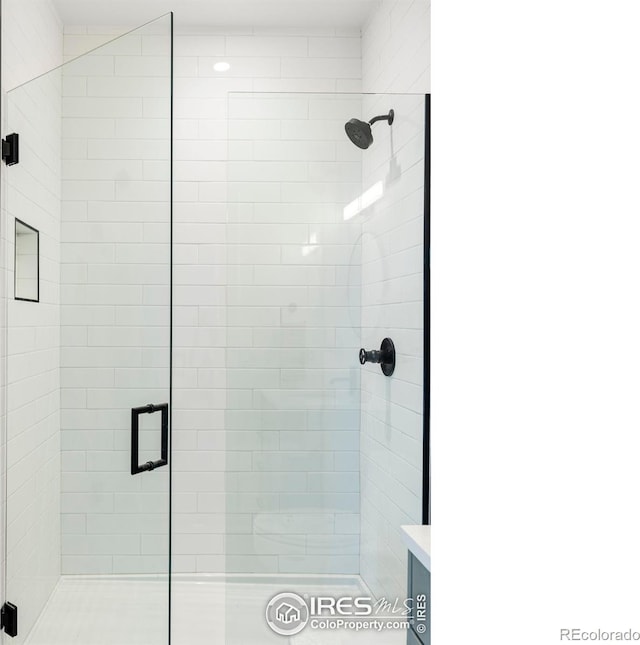 914 Eldorado Ln, Louisville, CO 80027 - bathroom featuring vanity and a stall shower