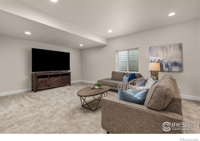 5845 Shadow Creek Ct, Windsor, CO 80528 - living area featuring carpet, recessed lighting, and baseboards