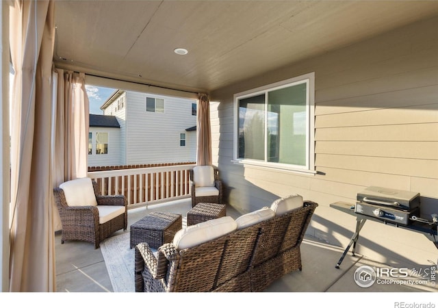 5845 Shadow Creek Ct, Windsor, CO 80528 - view of patio featuring an outdoor hangout area