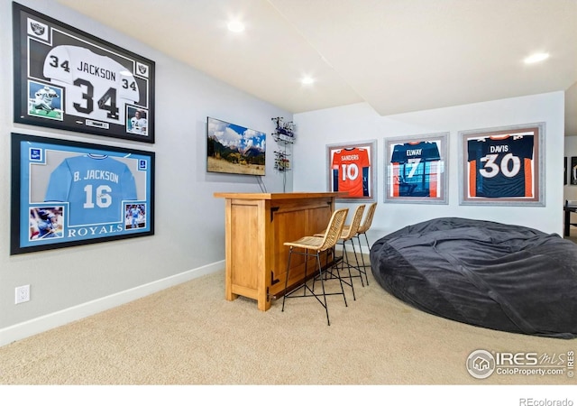 1992 Vineyard Dr, Windsor, CO 80550 - bar with baseboards, recessed lighting, and carpet