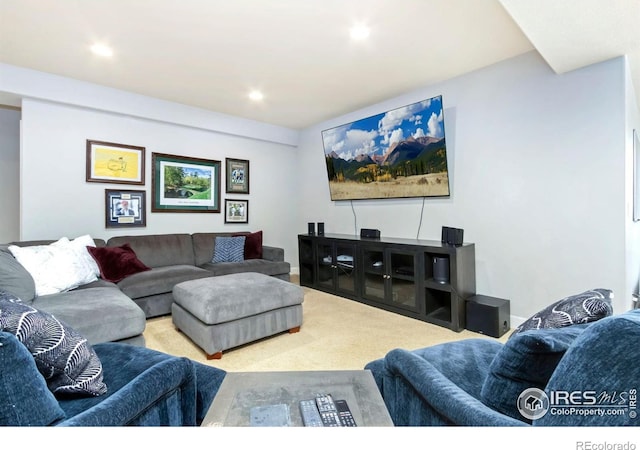 1992 Vineyard Dr, Windsor, CO 80550 - carpeted living area featuring recessed lighting