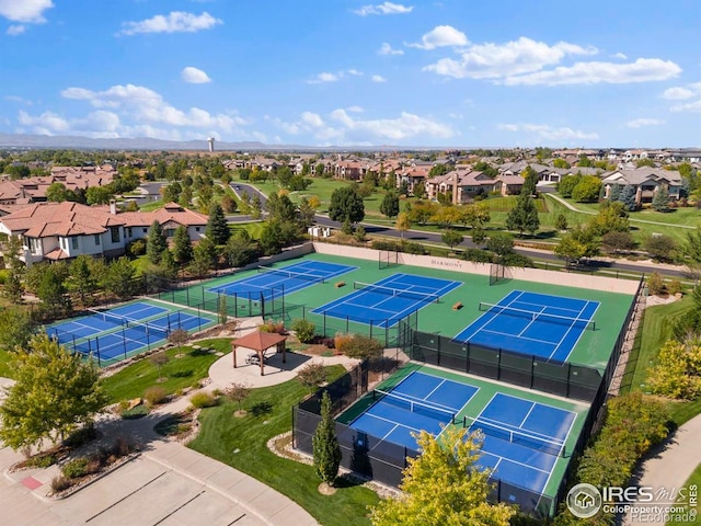 aerial view with a residential view