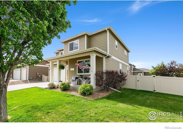 3803 Peach St, Wellington, CO 80549 - traditional-style home with a gate, a porch, and driveway