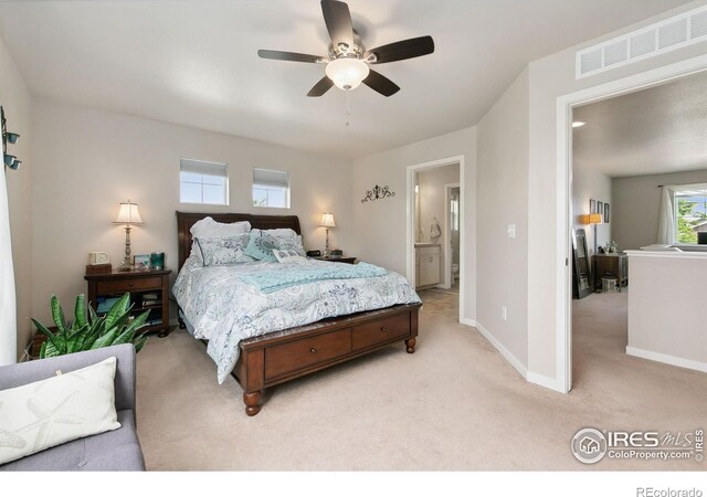 3803 Peach St, Wellington, CO 80549 - bedroom with light carpet, baseboards, and a ceiling fan