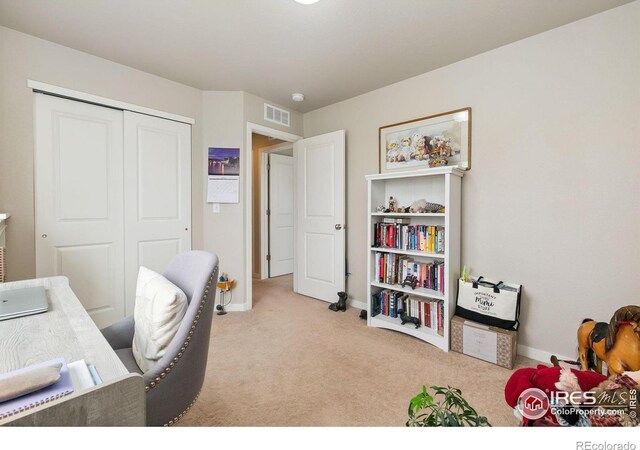 3803 Peach St, Wellington, CO 80549 - office area featuring light colored carpet and baseboards