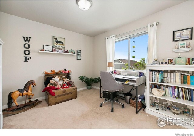 3803 Peach St, Wellington, CO 80549 - office area featuring carpet flooring and baseboards