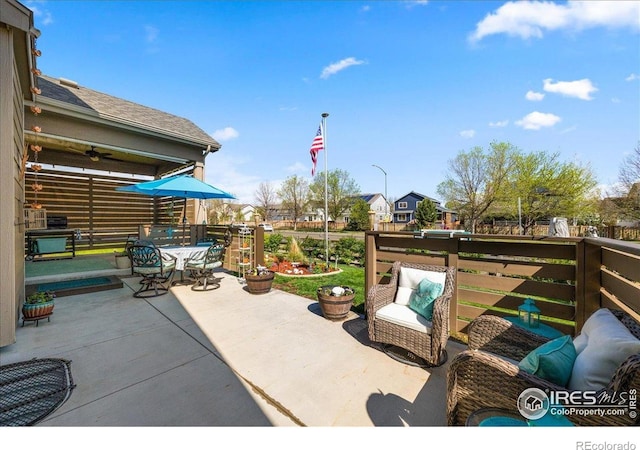 view of patio featuring outdoor dining space