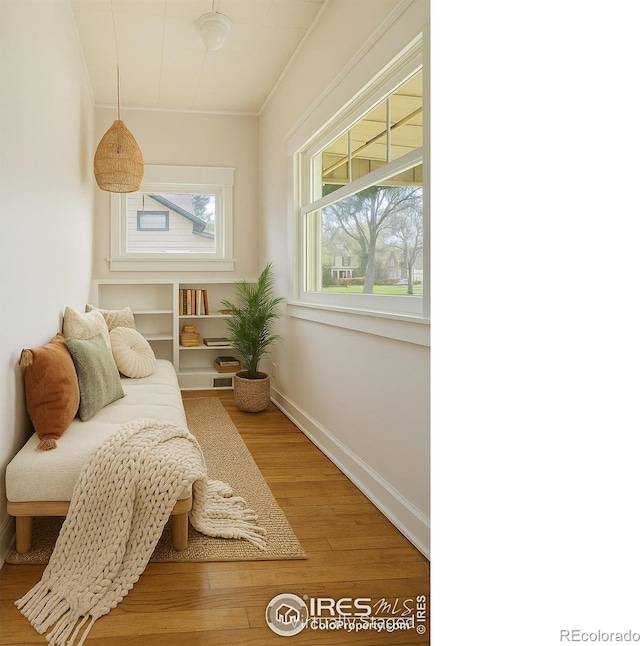 405 Maple St, Fort Morgan, CO 80701 - living area featuring wood finished floors and baseboards
