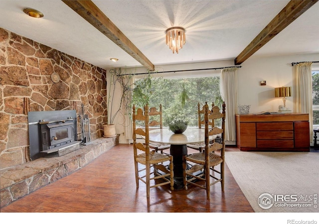 4 Porphyry Vw, Jamestown, CO 80455 - dining space with beamed ceiling and wood finished floors