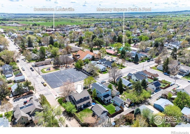 aerial view featuring a residential view