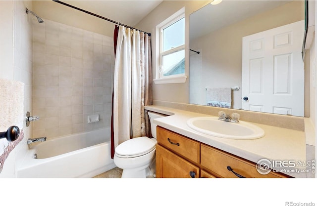 1442 Mallard Dr, Johnstown, CO 80534 - bathroom with vanity, toilet, and shower / tub combo