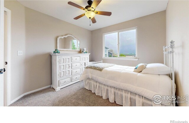 1442 Mallard Dr, Johnstown, CO 80534 - carpeted bedroom with baseboards and a ceiling fan