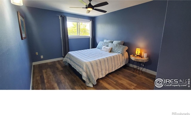 1180 Monroe Dr Unit C, Boulder, CO 80303 - bedroom featuring wood finished floors, baseboards, and ceiling fan